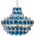 Currey and Company - 9000-0723 - 12 Light Chandelier - Galahad - Contemporary Silver Leaf/Painted Silver/Blue