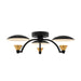 Kalco - 513645BWB - LED Semi Flush Mount - Redding - Matte Black w White and Brass Accent