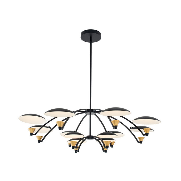 Kalco - 513673BWB - LED Chandelier - Redding - Matte Black w White and Brass Accent