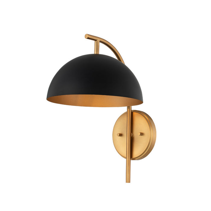 Kalco - 513721BNB - One Light Wall Sconce - Marcel - Matte Black w/ New Brass