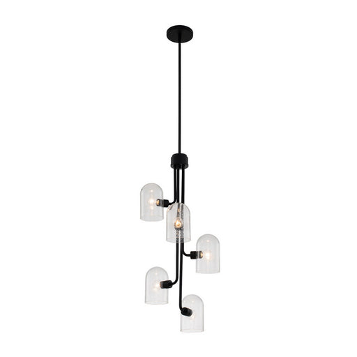 Kalco - 514051MB - Five Light Foyer Pendant - Cupola - Matte Black