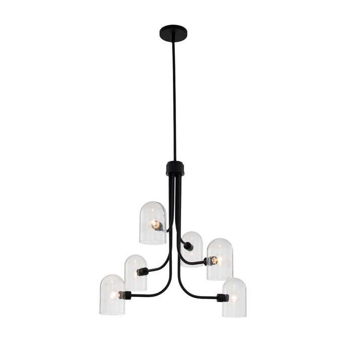 Kalco - 514071MB - Six Light Chandelier - Cupola - Matte Black