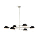 Kalco - 514161BPN - Six Light Island Pendant - Bruno - Matte Black w/ Polished Nickel