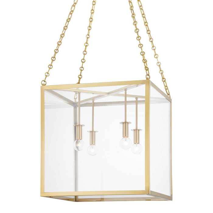 Hudson Valley - 4118-AGB - Four Light Pendant - Catskill - Aged Brass