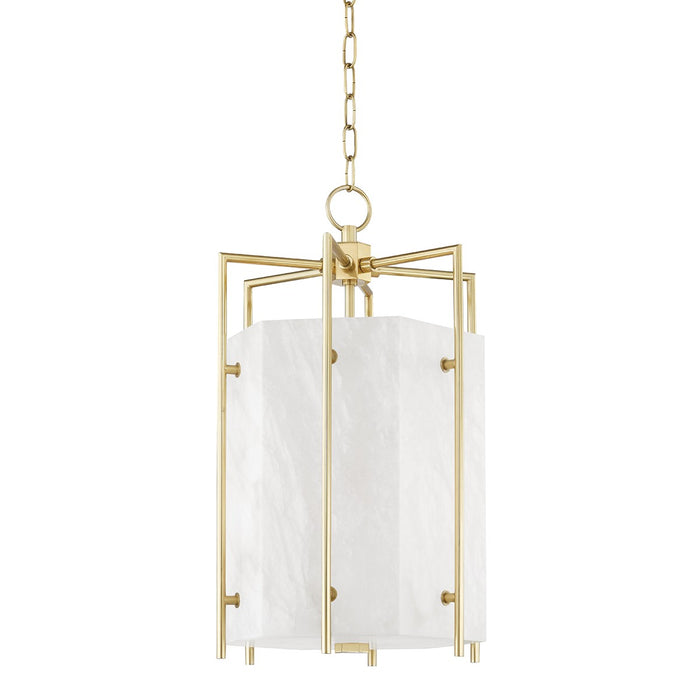 Hudson Valley - 7014-AGB - LED Pendant - Flatbush - Aged Brass