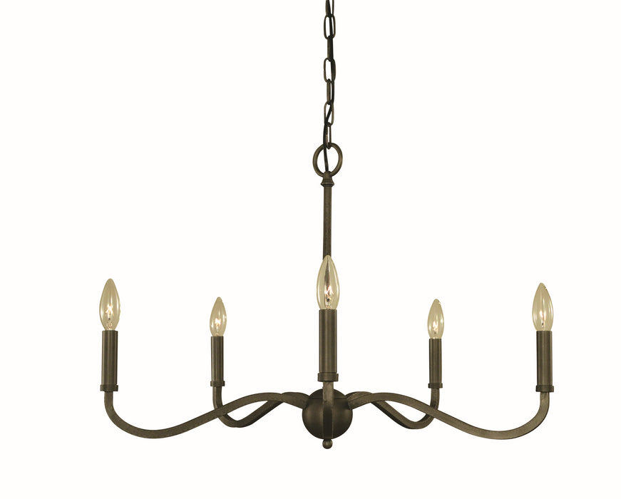 Framburg - 5640 IRON - Five Light Chandelier - Heidelberg - Iron