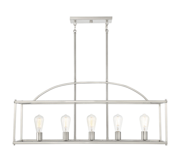 Savoy House - 1-190-5-SN - Five Light Linear Chandelier - Palladian - Satin Nickel