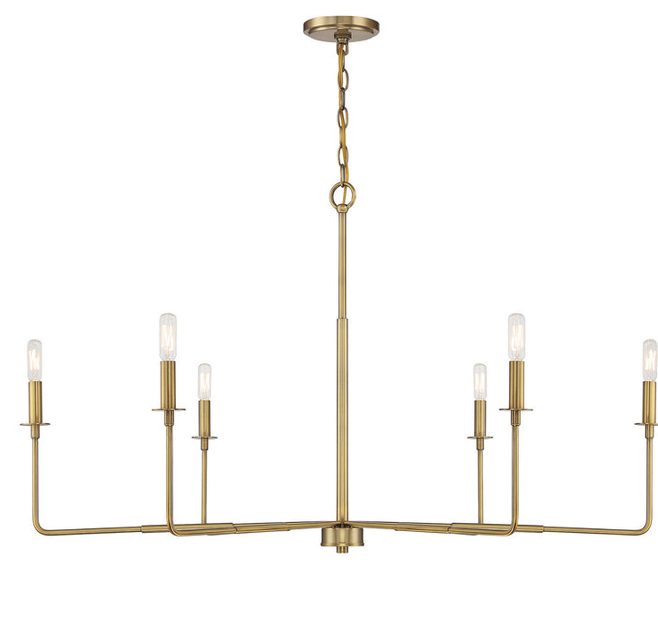 Savoy House - 1-2221-6-322 - Six Light Chandelier - Salerno - Warm Brass