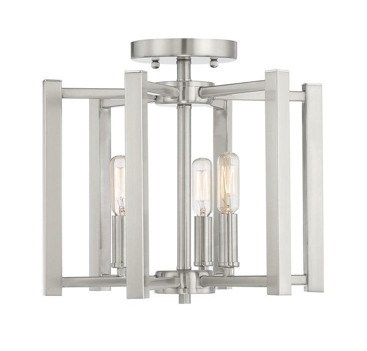 Savoy House - 6-7702-3-SN - Three Light Semi-Flush Mount - Benson - Satin Nickel