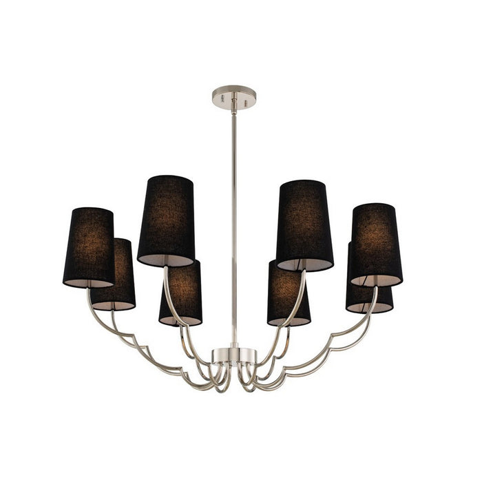 Kalco - 514373PN - Eight Light Chandelier - Sophia - Polished Nickel