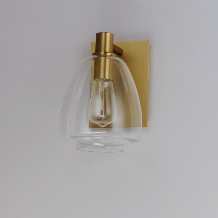 Maxim - 11111CLSBR - One Light Wall Sconce - Babylon - Satin Brass