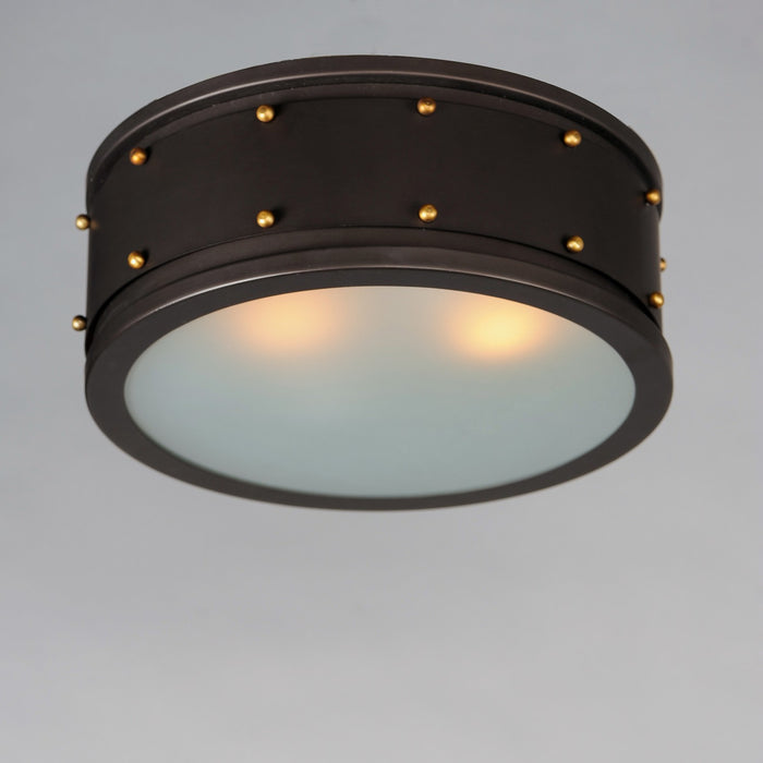 Maxim - 25160OIAB - Two Light Flush Mount - Trestle - Oil Rubbed Bronze / Antique Brass