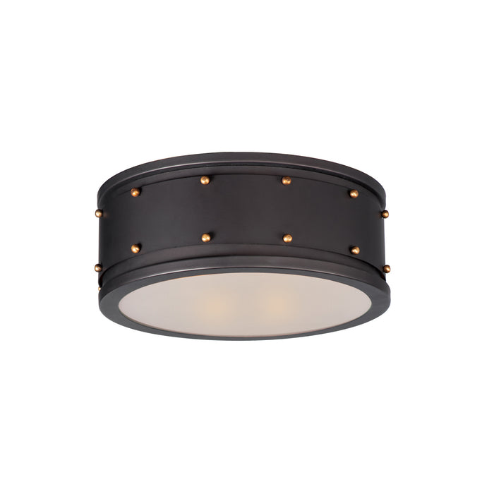 Maxim - 25160OIAB - Two Light Flush Mount - Trestle - Oil Rubbed Bronze / Antique Brass