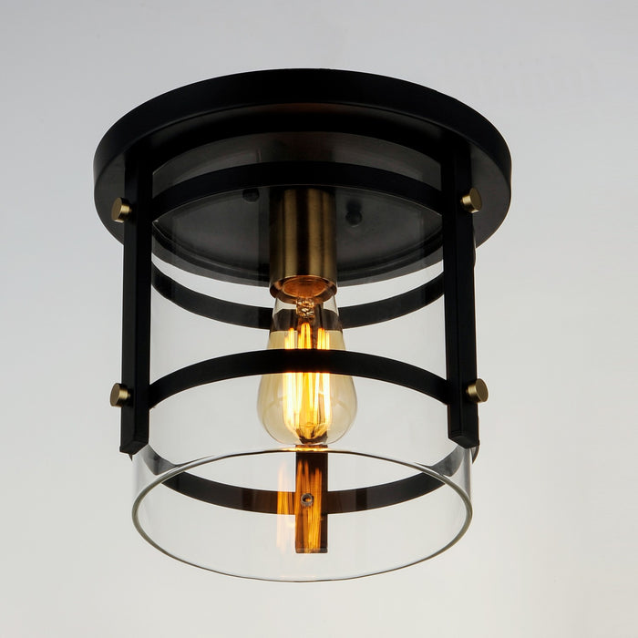 Maxim - 2641BKAB - One Light Flush Mount - Capitol - Black / Antique Brass