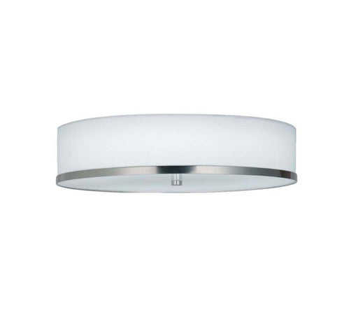 Justice Designs - FAB-4460-WHTE-NCKL - LED Flush-Mount - Textile - Brushed Nickel