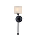 Justice Designs - FSN-4331-OPAL-MBLK - One Light Wall Sconce - Fusion - Matte Black