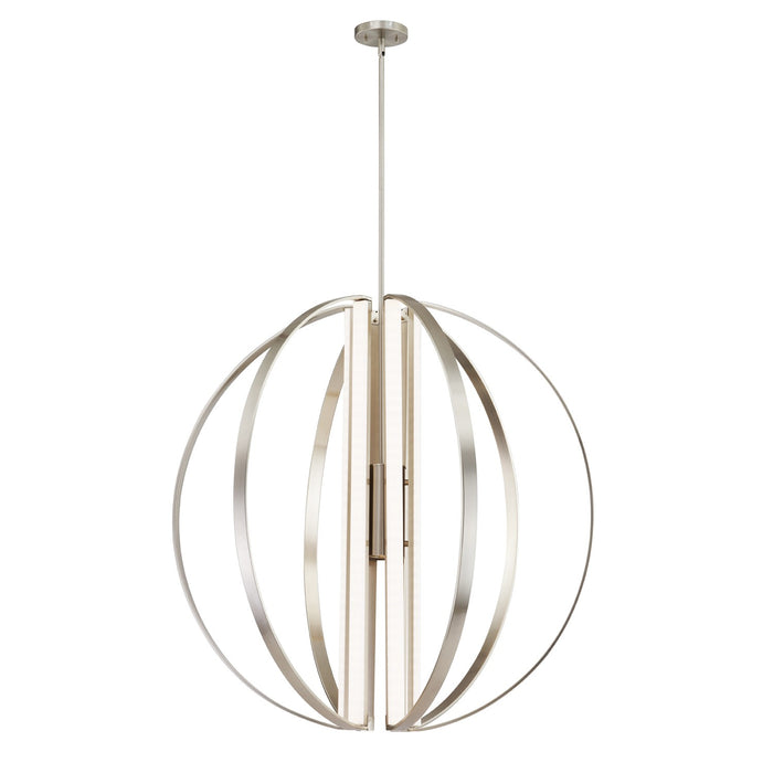 Justice Designs - NSH-4304-NCKL - LED Chandelier - Liv - Brushed Nickel