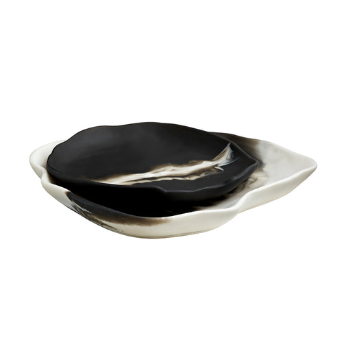 Arteriors - 5622 - Trays, Set of 2 - Hollies - Black & White