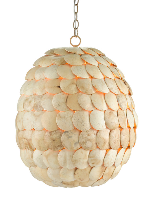 Currey and Company - 9000-0784 - Three Light Pendant - Buko - Coco Cream