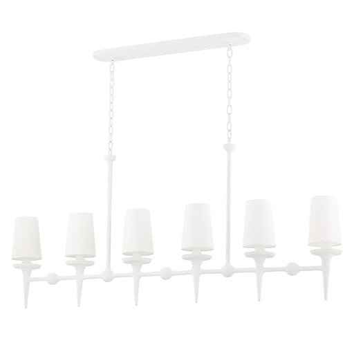 Hudson Valley - 6658-WP - Six Light Island Pendant - Torch - White Plaster