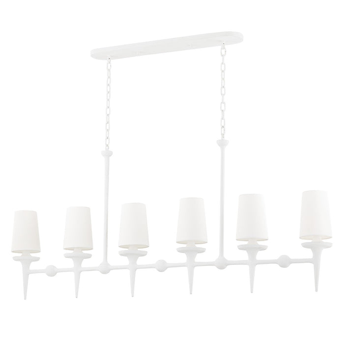 Hudson Valley - 6658-WP - Six Light Island Pendant - Torch - White Plaster