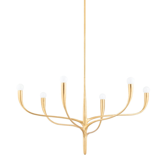 Hudson Valley - 9606-VGL - Six Light Chandelier - Labra - Vintage Gold Leaf