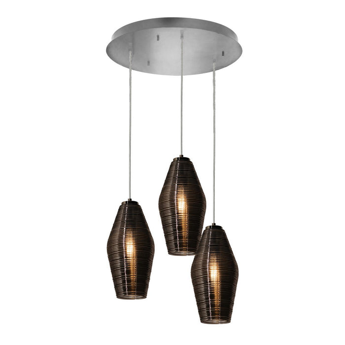 AFX Lighting - MLAP13SMRND3 - Three Light Pendant - Mila - Satin Nickel