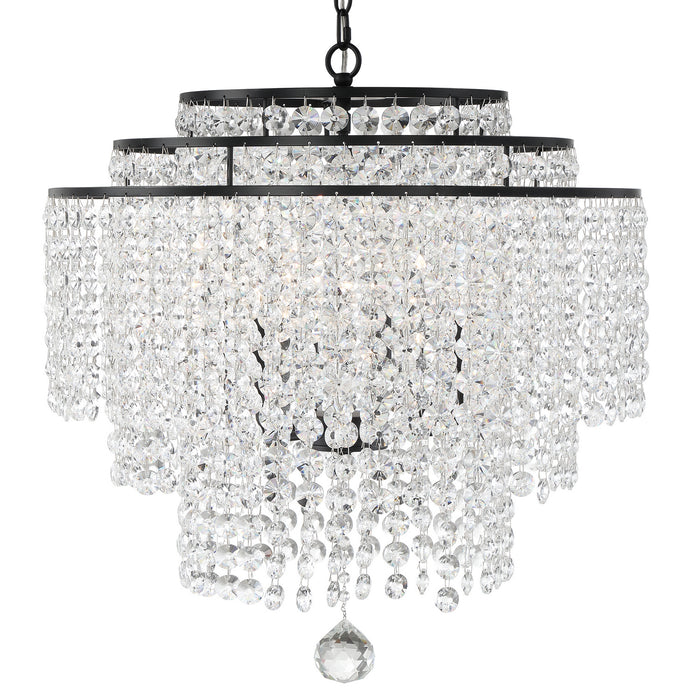 Crystorama - GAB-B7305-MK - Six Light Chandelier - Gabrielle - Matte Black