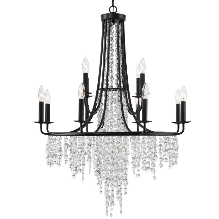 Crystorama - GAB-B7312-MK - 12 Light Chandelier - Gabrielle - Matte Black