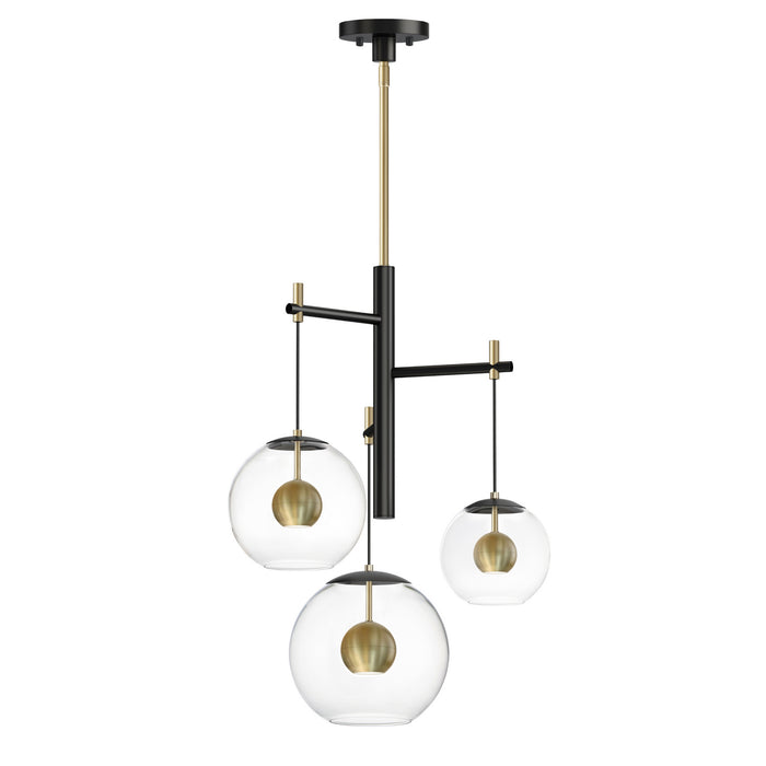 ET2 - E25156-BKNAB - LED Pendant - Nucleus - Black / Natural Aged Brass