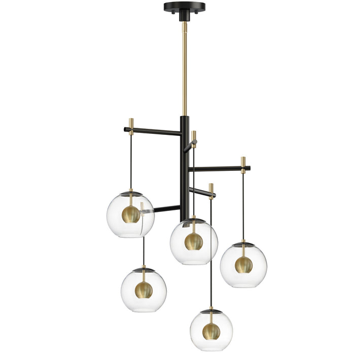 ET2 - E25158-BKNAB - LED Pendant - Nucleus - Black / Natural Aged Brass