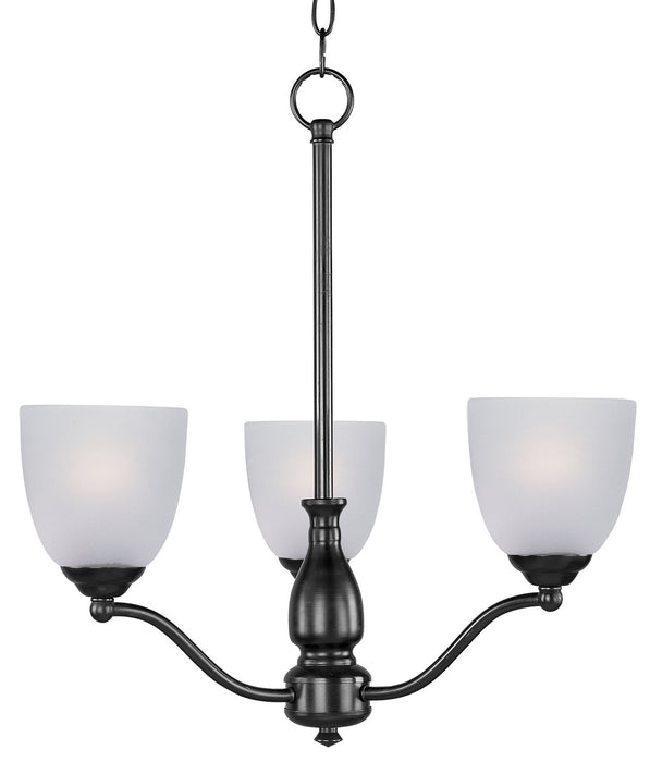 Maxim - 10064FTBK - Three Light Chandelier - Stefan - Black