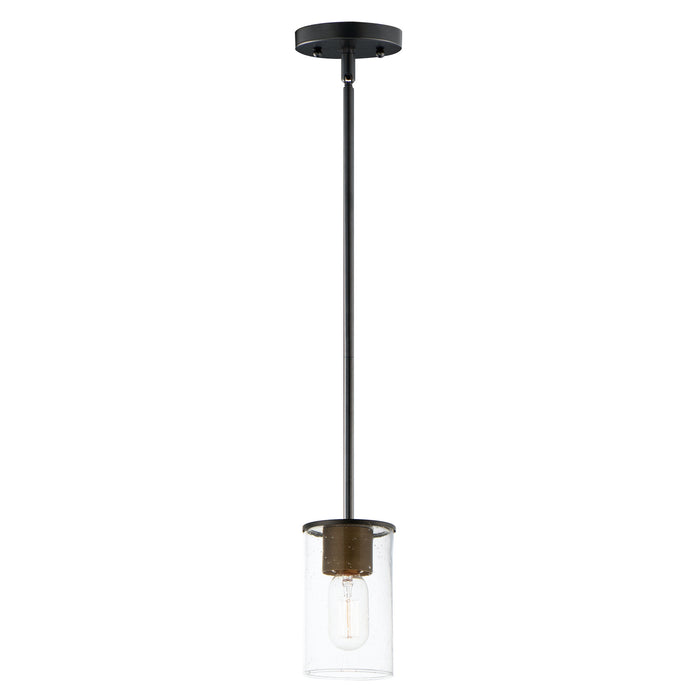 Maxim - 91840CDABBK - One Light Mini Pendant - Sleek - Antique Brass / Black