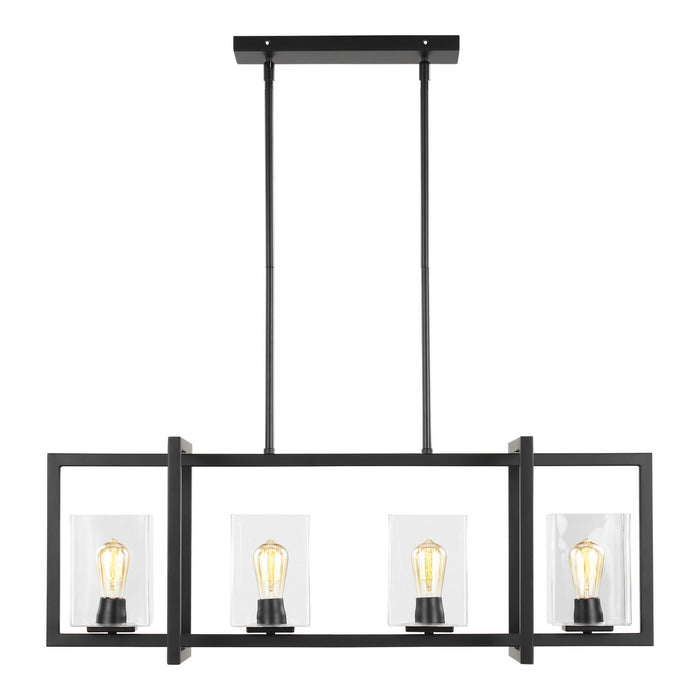 Generation Lighting. - 6641504-112 - Four Light Island Pendant - Mitte - Midnight Black