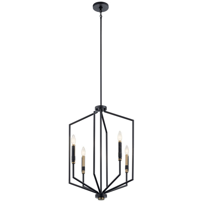 Kichler - 52351BK - Four Light Foyer Pendant - Armand - Black