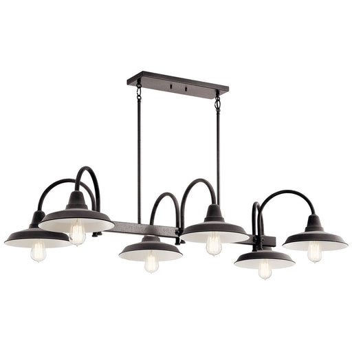 Kichler - 52408WZC - Six Light Linear Chandelier - Marrus - Weathered Zinc