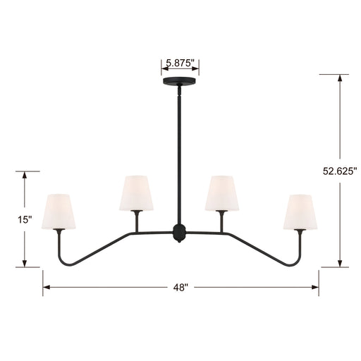 Crystorama - KEE-A3004-BF - Four Light Chandelier - Keenan - Black Forged