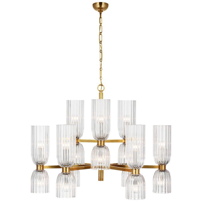 Visual Comfort Signature - ARN 5500HAB-CG - LED Chandelier - Asalea - Hand-Rubbed Antique Brass