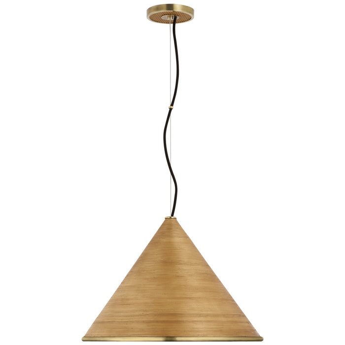 Visual Comfort Signature - SK 5558HAB-DRT - LED Pendant - Reine - Hand-Rubbed Antique Brass