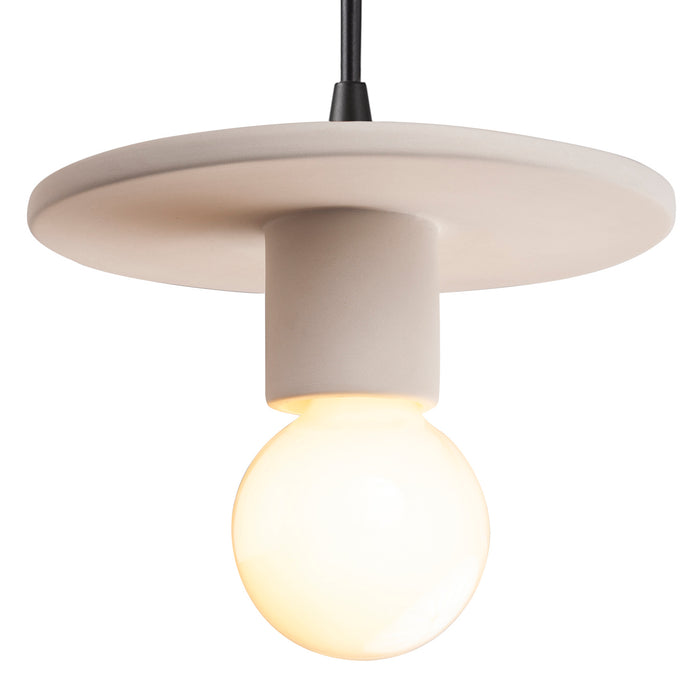 Justice Designs - CER-6320-BIS-MBLK-BKCD - One Light Pendant - Radiance - Bisque