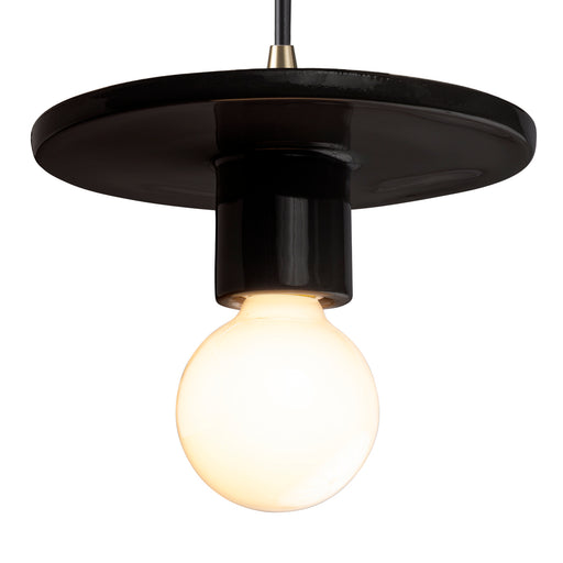 Justice Designs - CER-6320-BLK-ABRS-BKCD - One Light Pendant - Radiance - Gloss Black