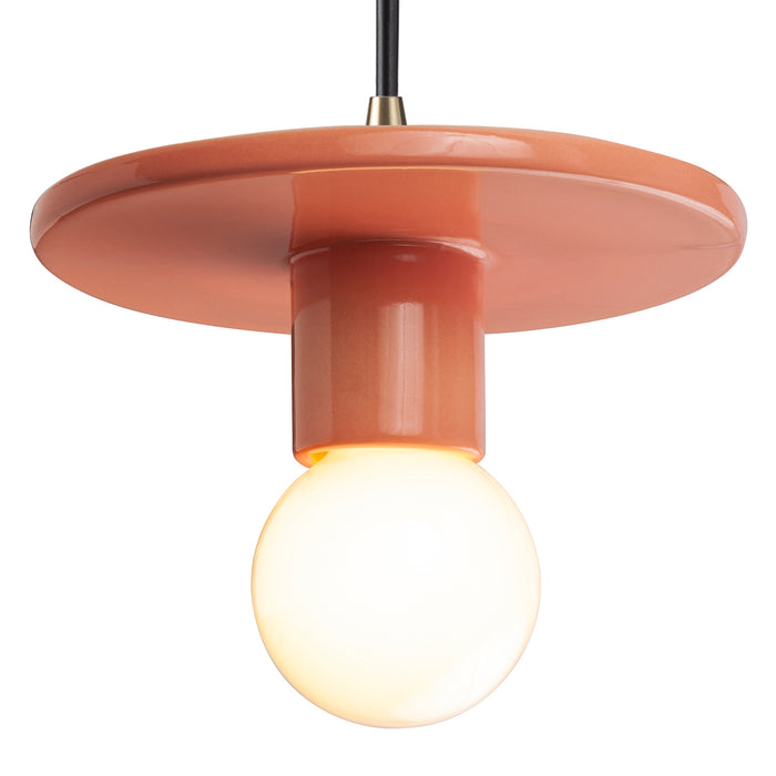 Justice Designs - CER-6320-BSH-ABRS-BKCD - One Light Pendant - Radiance - Gloss Blush