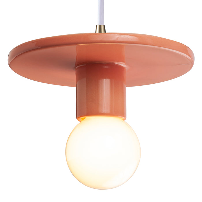 Justice Designs - CER-6320-BSH-ABRS-WTCD - One Light Pendant - Radiance - Gloss Blush