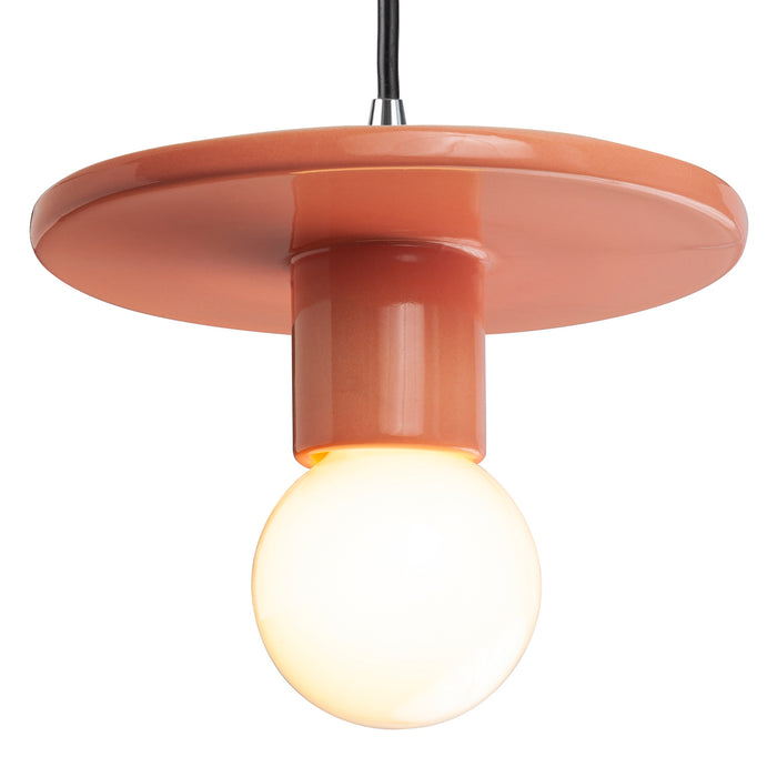 Justice Designs - CER-6320-BSH-CROM-BKCD - One Light Pendant - Radiance - Gloss Blush