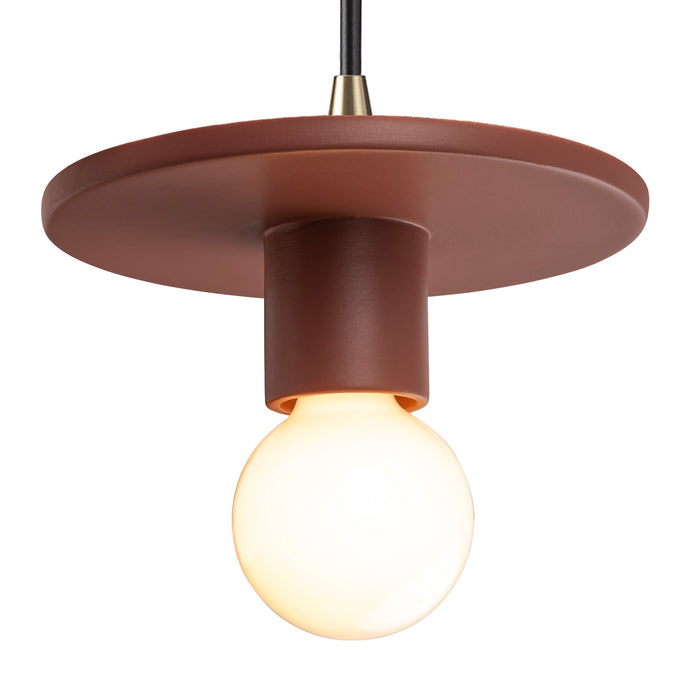 Justice Designs - CER-6320-CLAY-ABRS-BKCD - One Light Pendant - Radiance - Canyon Clay