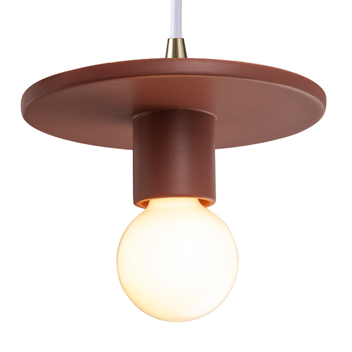 Justice Designs - CER-6320-CLAY-ABRS-WTCD - One Light Pendant - Radiance - Canyon Clay