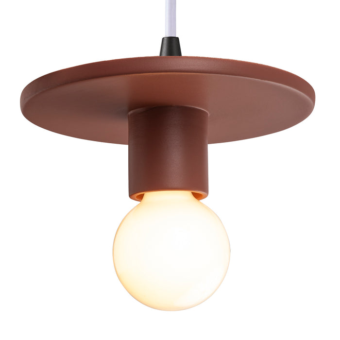 Justice Designs - CER-6320-CLAY-MBLK-WTCD - One Light Pendant - Radiance - Canyon Clay