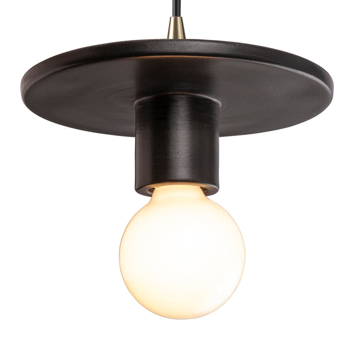 Justice Designs - CER-6320-CRB-ABRS-BKCD - One Light Pendant - Radiance - Carbon - Matte Black