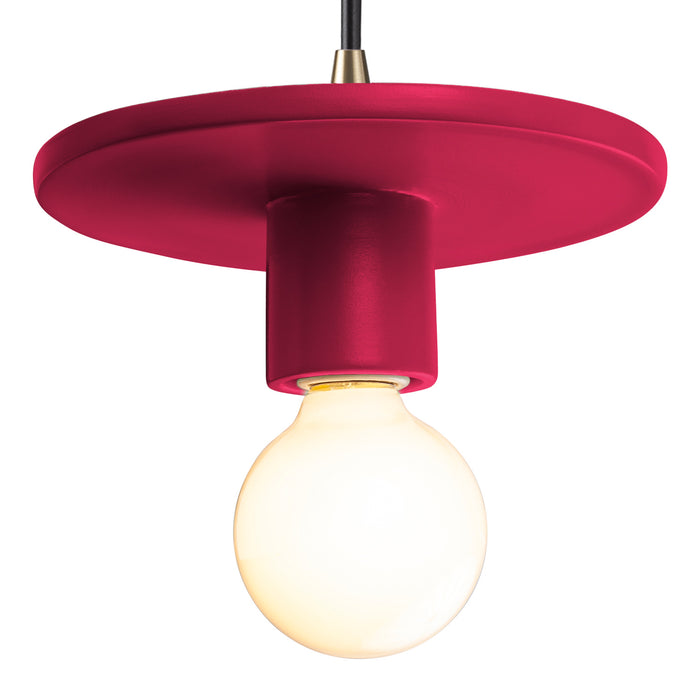 Justice Designs - CER-6320-CRSE-ABRS-BKCD - One Light Pendant - Radiance - Cerise