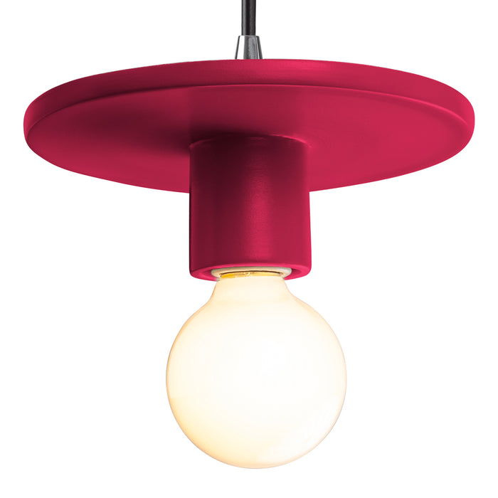 Justice Designs - CER-6320-CRSE-CROM-BKCD - One Light Pendant - Radiance - Cerise